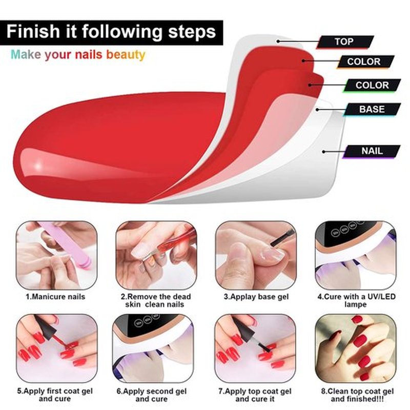 Erarrow Gel Nail Polish Set - Nail Polish 20 Colors, Popular Nail Art Colors UV LED Soak Off Nail Gel Kit (20 + 3)