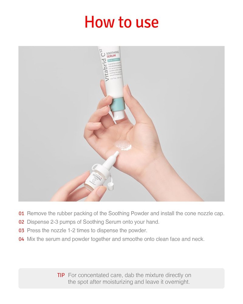 VITABRID C12 Soothing Vitamin C Serum for Acne-Prone Skin - Reduces Redness & Pores | 1.01 fl. oz.