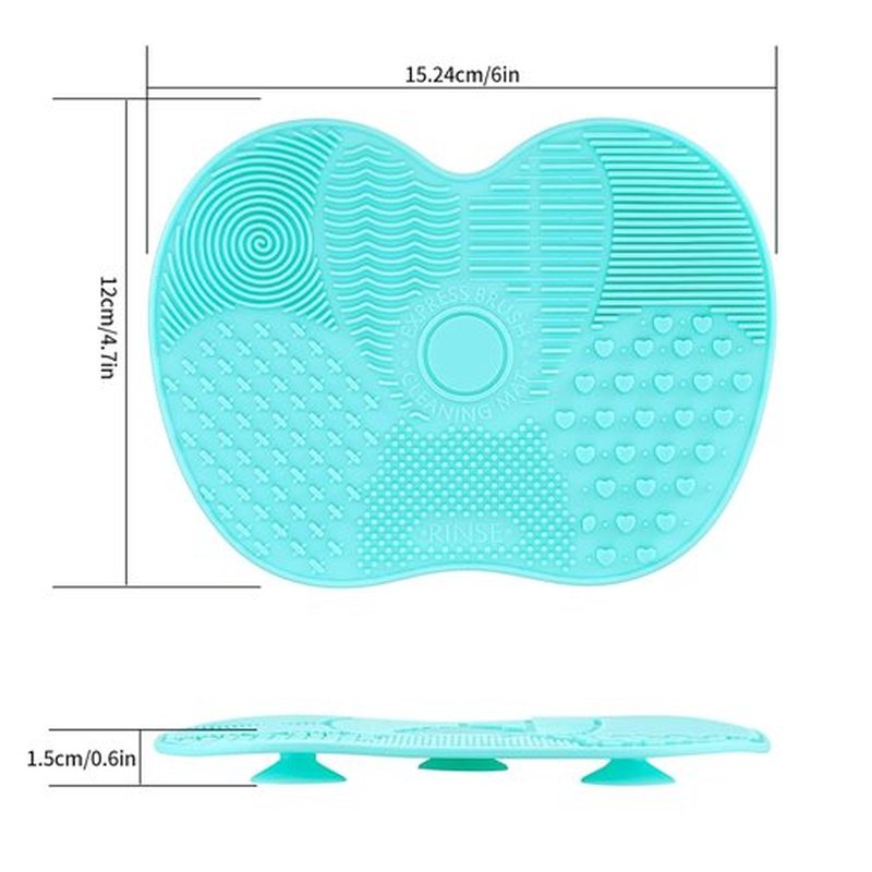 Skiennix Silicone Makeup Brush Cleaning Mat - Portable Suction Cup Cleaner for Brushes | 2 Pcs Set
