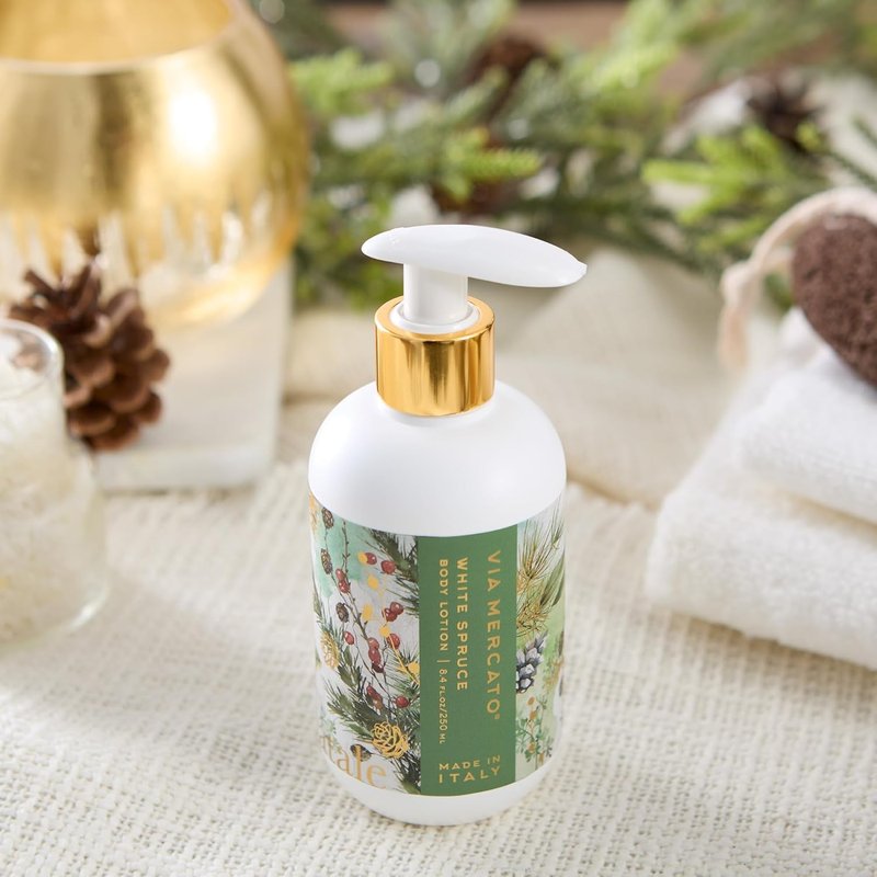 Via Mercato Body Lotion - Moisturizing Non-Greasy Formula | 8.4 Fl Oz White Spruce Scent