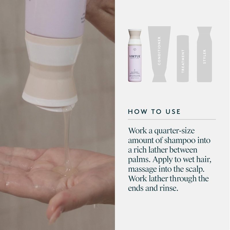 Virtue Full Volumizing Shampoo - Sulfate-Free Formula for Thick, Color-Safe Hair Care