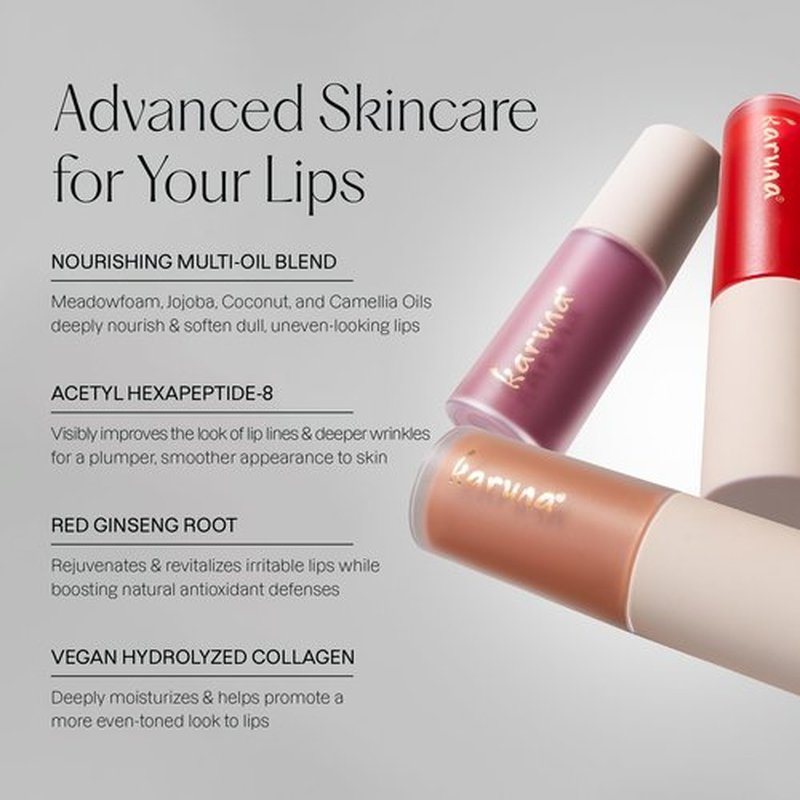 Karuna Skin - Tinted Lip Oil, Soothing & Moisturizing Lip Products with Peptides, Antioxidants, Hydrating Flattering Vegan Lip Tint (Dream)