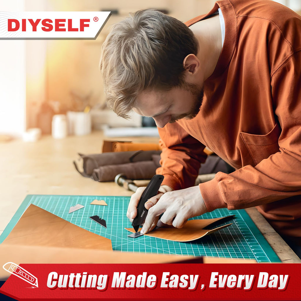DIYSELF 100 Pack Utility Knife Blade Refills, SK2 Razor Knife Blades, Black