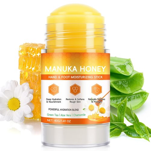chenyayun Manuka Honey Cracked Heel Treatment Balm Stick, Dry & Cracked Foot Repair for Intensively & Deeply Moisturizing & Hydrating, Soothing, with Shea Butter, Chamomile|1.41 Oz/40 G