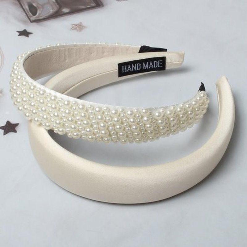 Cuizhiyu 5PK White Pearl Headbands for Women Girls Cute Pearl dainty Headbands Bling Faux Pearls Hairbands Wedding Hair Accessories hair hoop headband