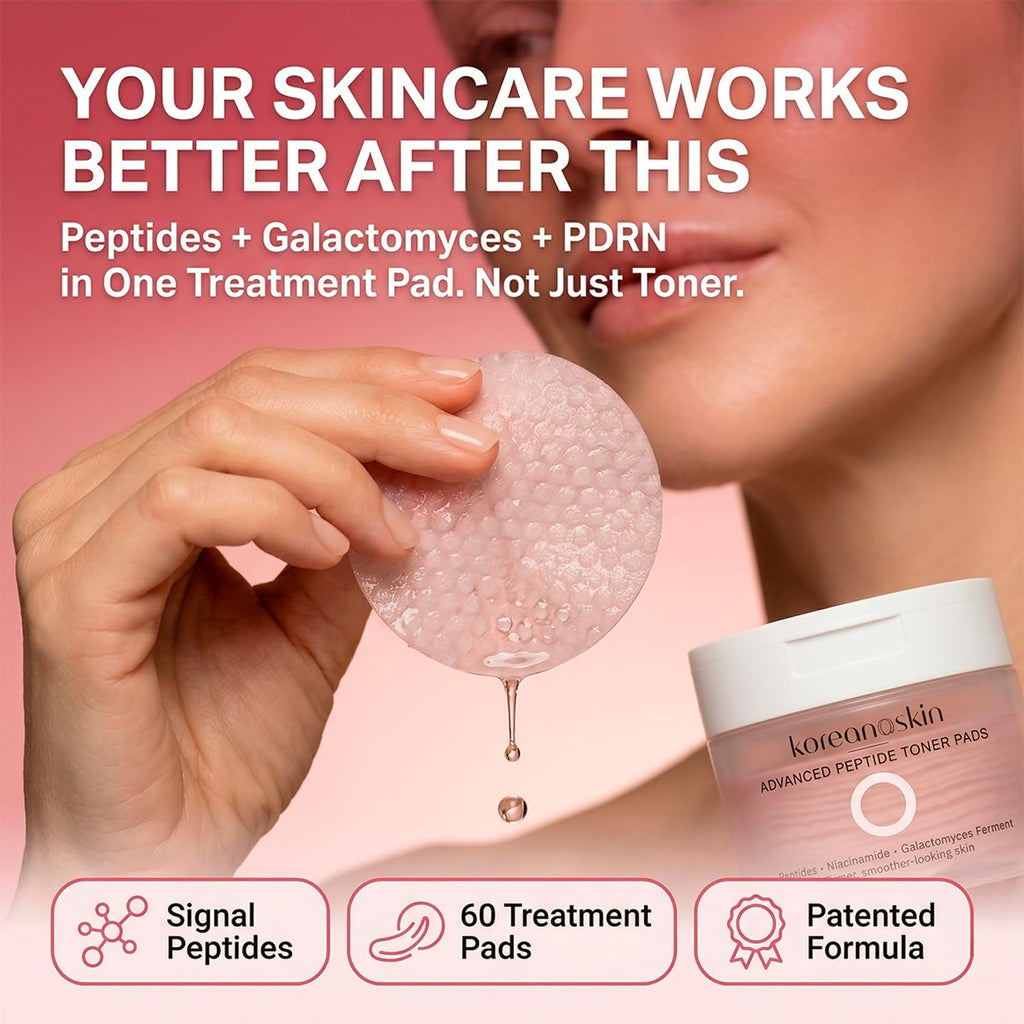 Koreana Skin Premium Korean Skin Care Toner Pads - Deep Hydrating & Calming Facial Face Pads for Glass Skin Glow, Pore Refining & Soothing Moisture - Daily Face Toner Pad - 60 Count