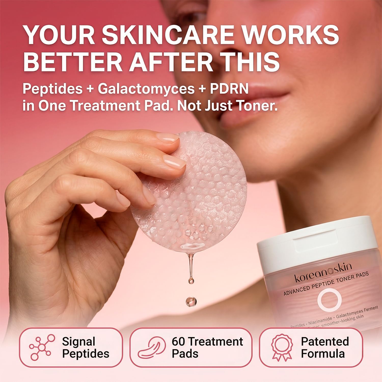 Koreana Skin Premium Korean Skin Care Toner Pads - Deep Hydrating & Calming Facial Face Pads for Glass Skin Glow, Pore Refining & Soothing Moisture - Daily Face Toner Pad - 60 Count