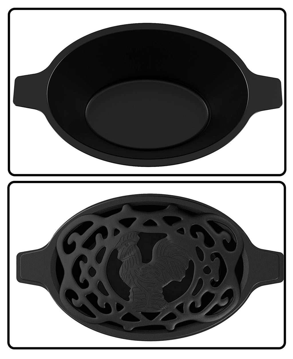 Fire Beauty Woodstove Steamer Stove Humidifier Cast Iron Lattice Top Rust Resistant 2.3 Quart Capacity (chicken)