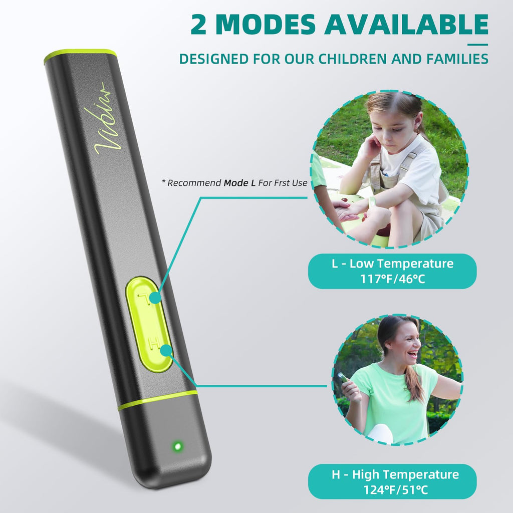 Vibis Insect Bite and Sting Relief, Rechargeable Bug Bite Itch Relief Thing for Mosquito Bites, Chemical-Free Insect Bite Healer, Fast Symptom Relief from Itching and Swelling - Grey