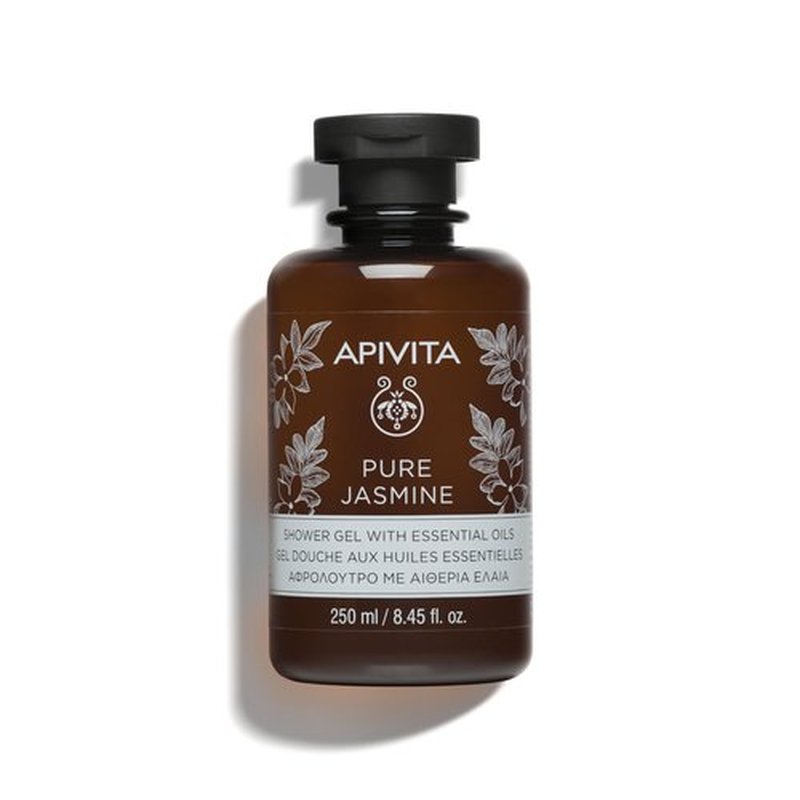 APIVITA Pure Jasmine Shower Gel | Gently Cleanses, Hydrates & Preserves Skin's Moisture with Jasmine & Propolis, 250 mL / 8.45 oz