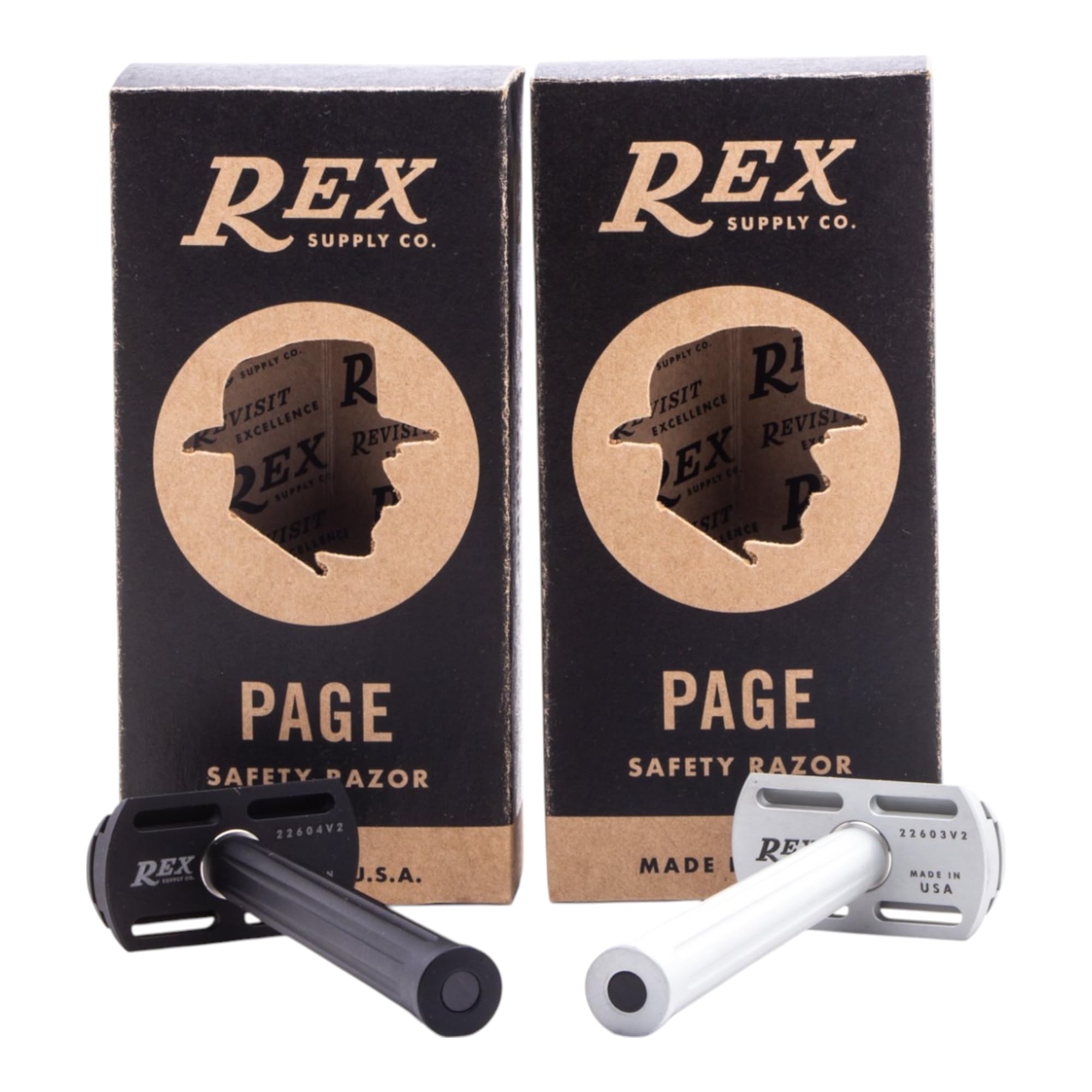 Rex Supply Co. Page Three Piece Double Edge Safety Razor – Aircraft, Ultra-Light CNC-Milled Razor for Men, Durable Travel Shaver Compatible with All Standard DE Blades