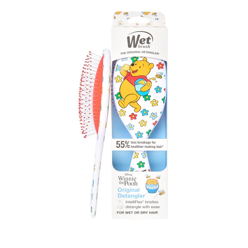 Wet Brush Winnie The Pooh Original Detangler Hair Brush, Soft, Flexible Bristles Gently Detangle All Hair Types, Works on Wet or Dry Strands, Ergonomic Handle, Reduces Breakage, Hunny Pooh