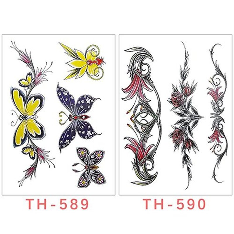 Aivoch 8 Sheets Belly Tattoos Stickers Temporary Fun Waist Cover Scar Female Tattoo Waterproof for Female Women and Girls