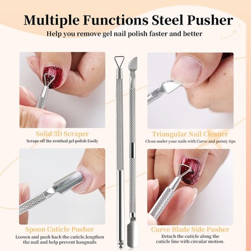 JODSONE Gel Nail Polish Remover Kit - Set with 15ml Gel Nail Polish Remover, Cuticle Oil and Latex Tape, and Complete Remover Manicure Tool Set, No Soaking