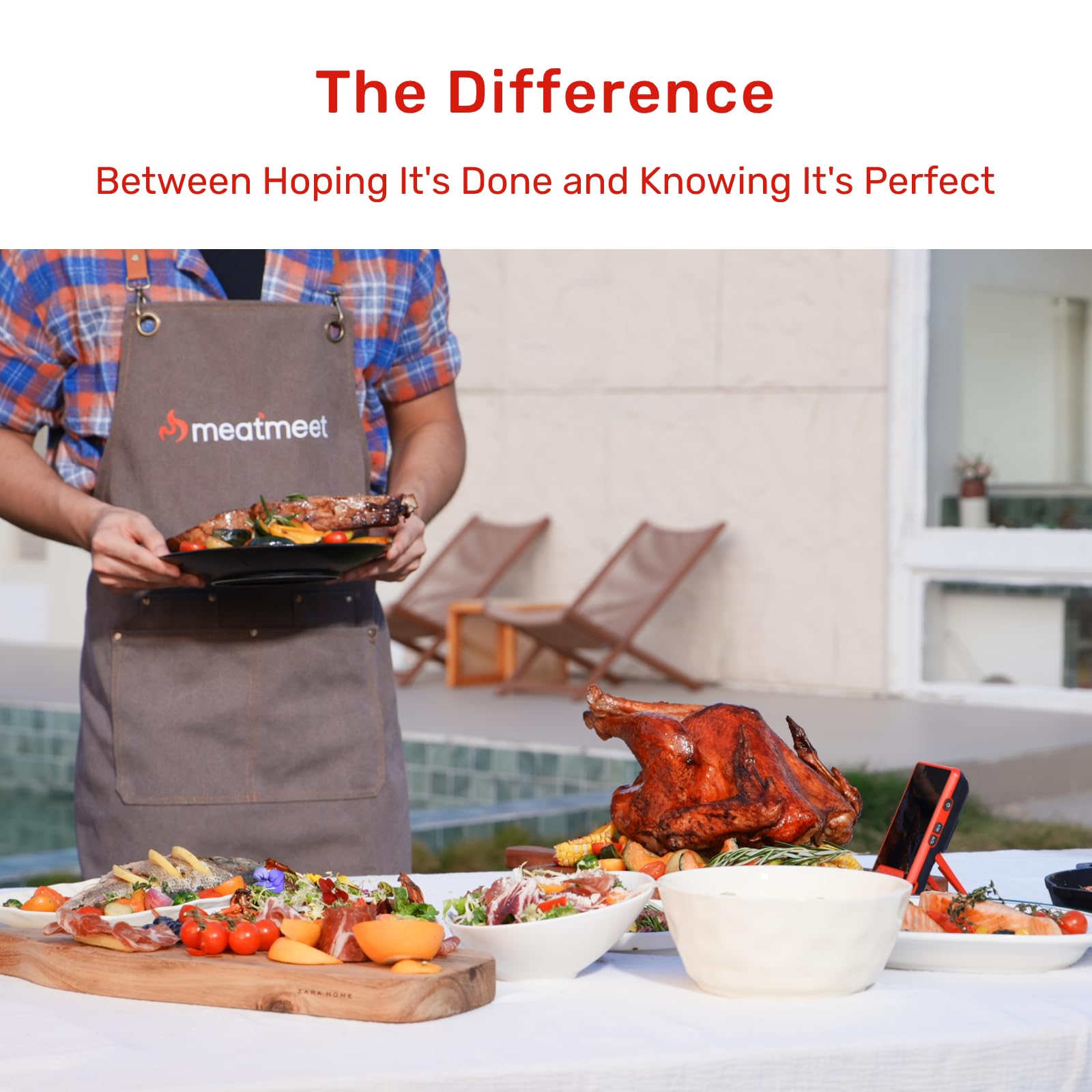 Meatmeet Wireless Bluetooth Meat Thermometer Digital, Standalone Base, WiFi Unlimited Range, AI guided cooking, 6 Sensors with ± 0.18°F Accuracy, 2 Probes for Kitchen, BBQ, Grill, Oven, Smoker (X Pro)