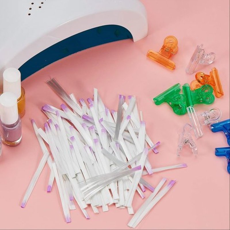 Blulu 100 Pcs Fiber Nail Kit Nail Fiberglass Extension Set for Quick Shaping Material Fake Tips Manicure Salon Tool