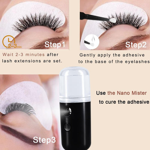 2Pack Kingsmile Facial Mister, Portable Face Mister, Cool Nano Mist Sprayer for Face Hydrating, Mini Handy Mister for Eyelash Extensions with 1oz Large Capacity Screwing Visual Water Tank Black/White