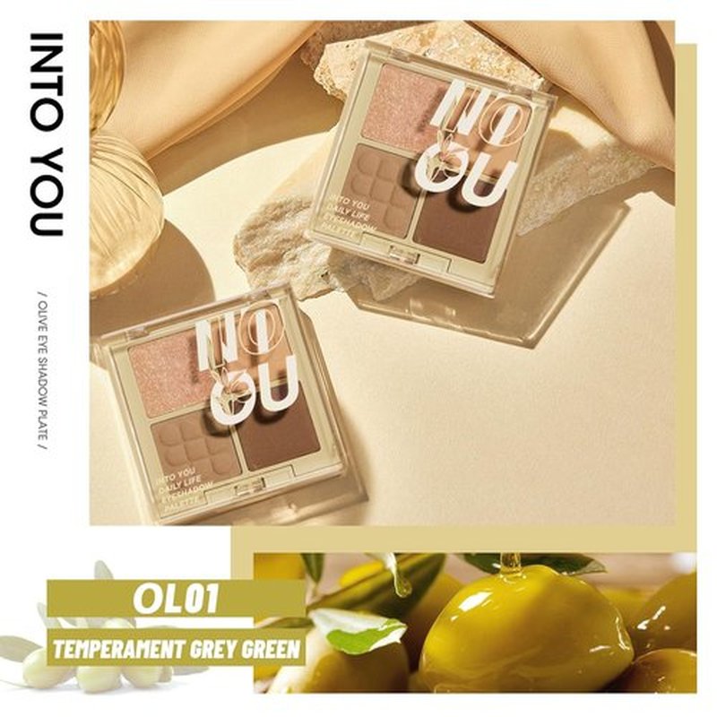 INTO YOU Nude Eyeshadow Palette - 4 Colors with Matte, Shimmer & Glitter Finishes | Long-Lasting Warm Neutrals