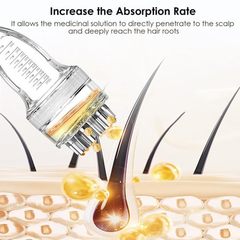 Scalp Applicator Comb for Minoxidil, Serums & Oils - Large capacity upgraded version -No-Waste, No-Mess Precision Liquid Applicator for Direct Scalp Care (1PCS)