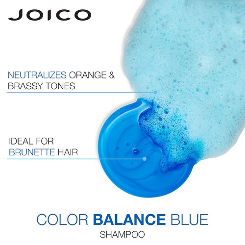Joico Color Balance Blue Shampoo & Conditioner - Eliminate Brassy Tones | Boost Color Vibrancy | UV Protection with Rosehip Oil & Green Tea Extract