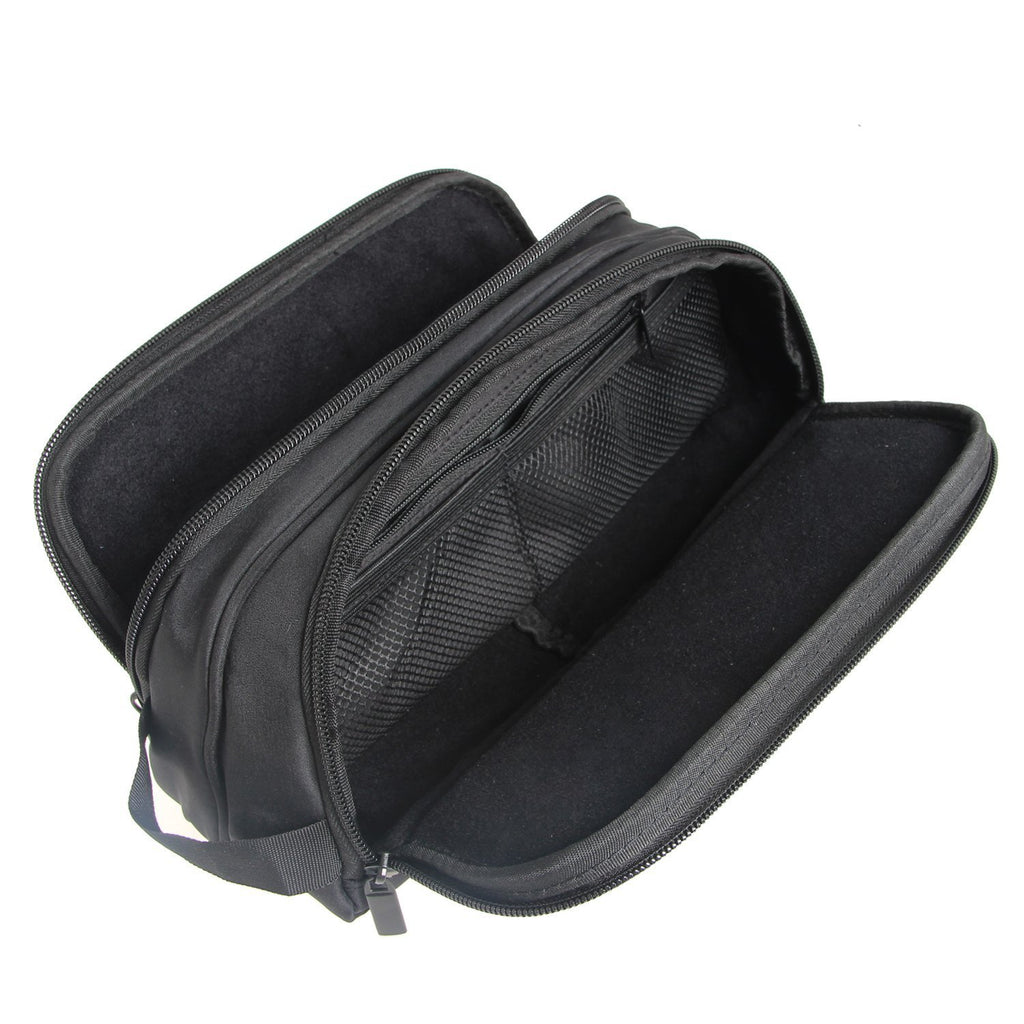 Damero Travel Organizer, Men Grooming Storage Bag with Two Compartments for Electronic Shaver, Hair Clipper, Beard Trimmer and Attachment, Roomy, Lightweight and Portable, Black