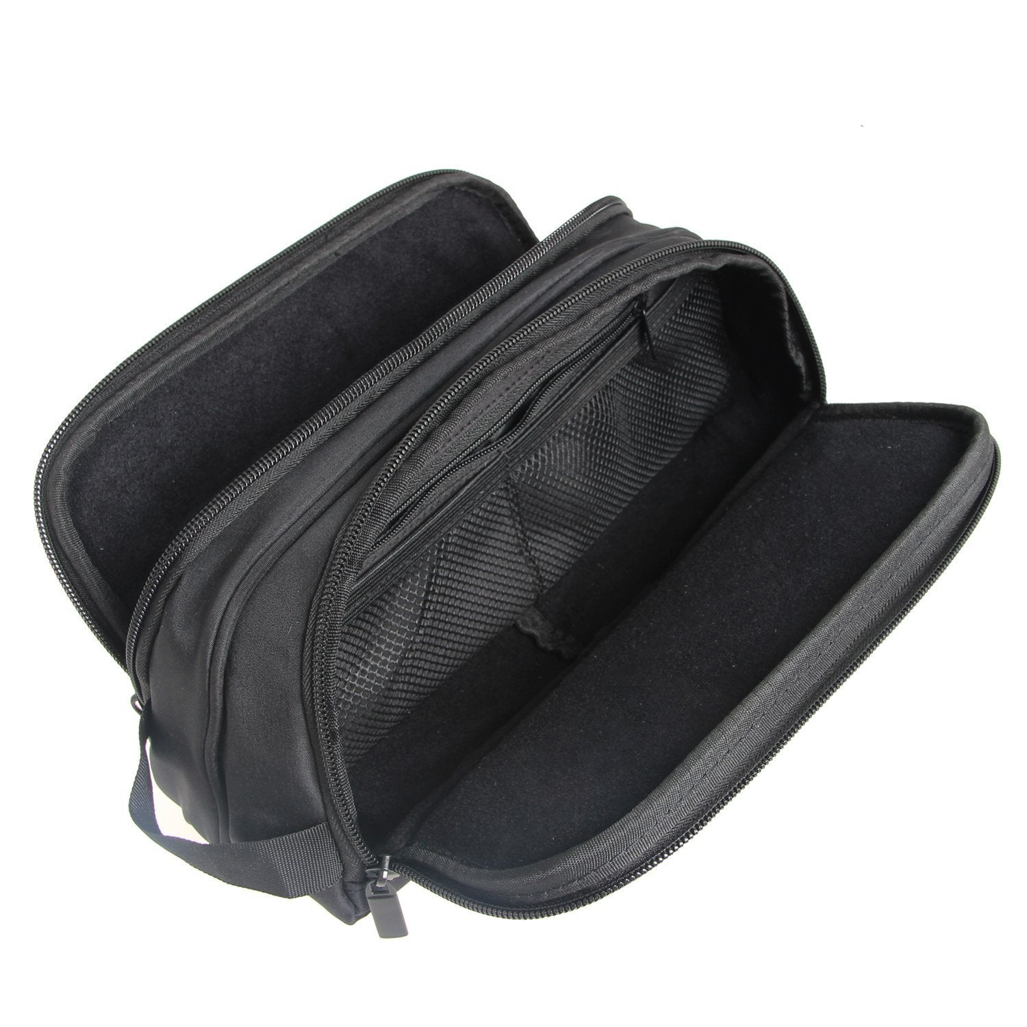 Damero Travel Organizer, Men Grooming Storage Bag with Two Compartments for Electronic Shaver, Hair Clipper, Beard Trimmer and Attachment, Roomy, Lightweight and Portable, Black