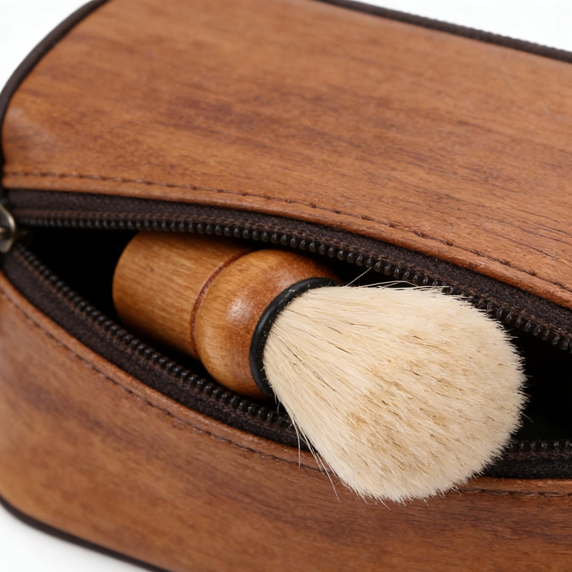 Hoement Retro Beard Brush with Handle 3.54In Compact Shaving Brush for Men S Beard Grooming Face Hair Foaming Travel Use