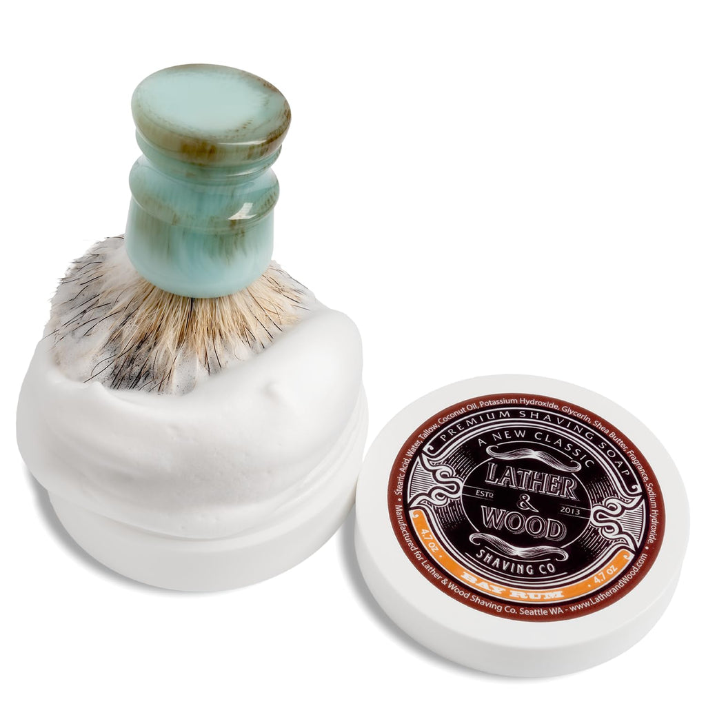 Lather & Wood Shaving Soap - Barbershop - Simply The Best Luxury Shaving Cream - Tallow - Dense Lather with Fantastic Scent for The Worlds Best Wet Shaving Routine. 4.7 oz (Barbershop)