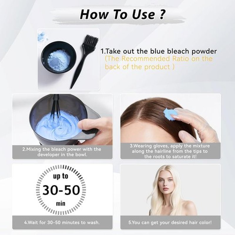 Regine Switzerland Hair Bleach Powder - Professional Lightening Formula for DIY Blonde Highlights | 100g/3.53oz