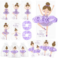 Yinkin 30 Sets Ballerina Party Favors for Girls Hair Scrunchies with Thanks Twirling Cards for Dance School Classroom Ballet Recital Gifts(Purple)