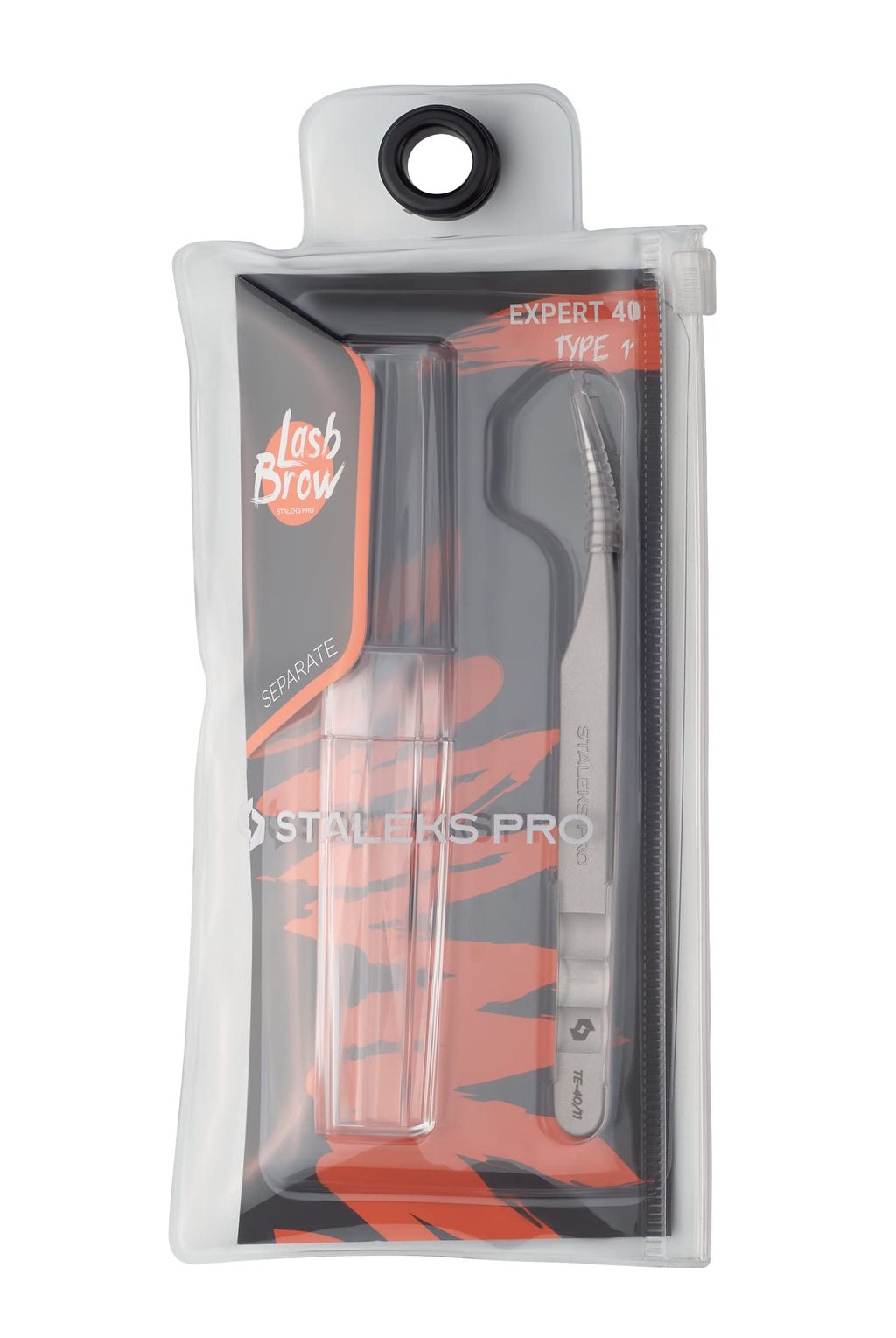 STALEKS PRO Eyelashe Tweezer (TE-40/11) - Silver - Stainless Steel - Modern