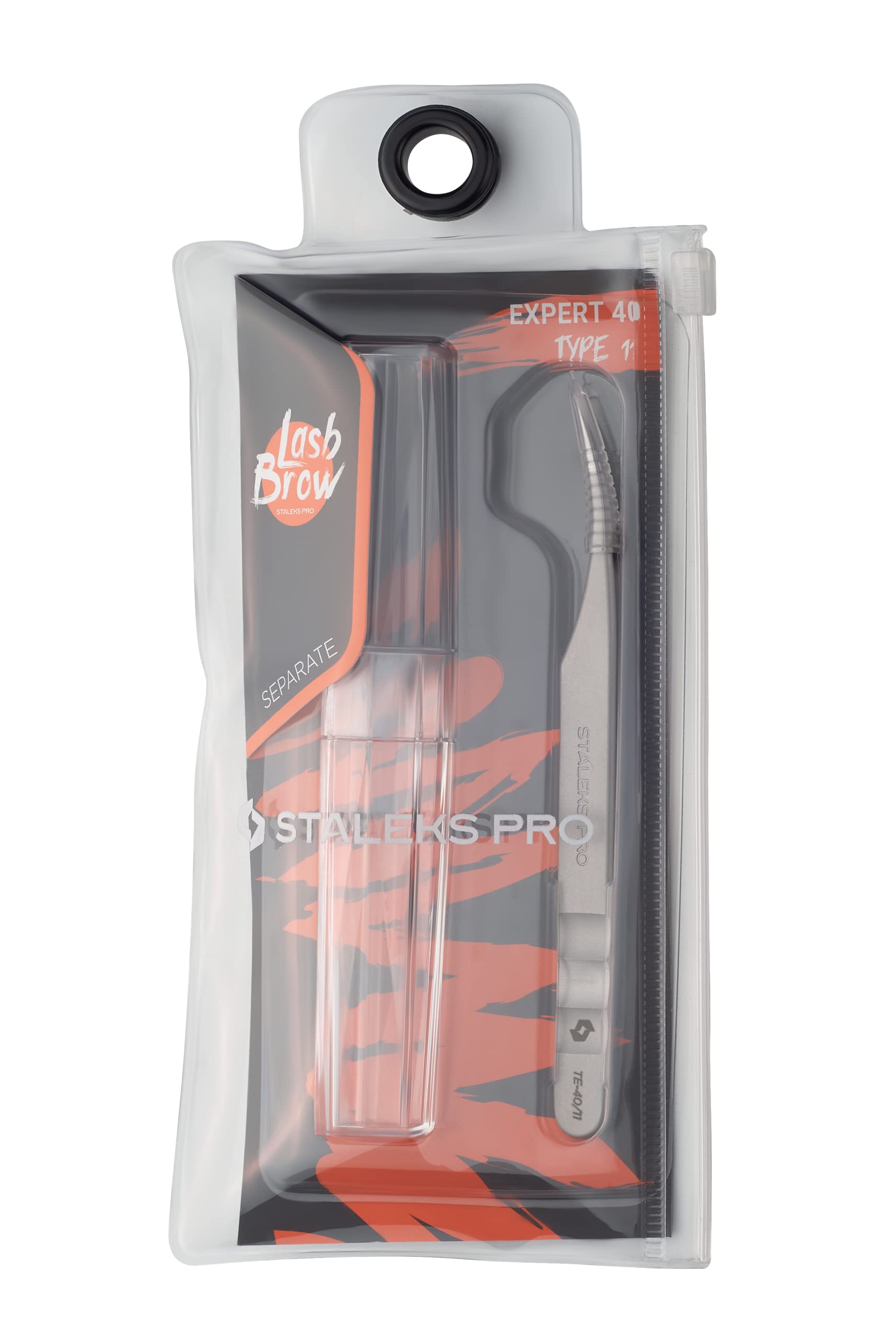 STALEKS PRO Eyelashe Tweezer (TE-40/11) - Silver - Stainless Steel - Modern