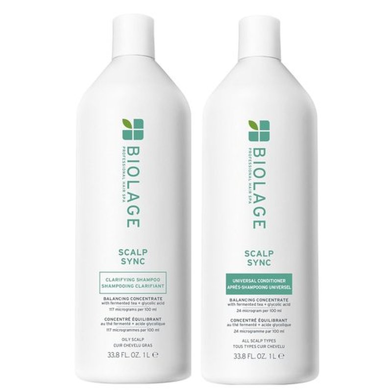 Biolage Scalp Sync Shampoo & Conditioner Set - Clarifying, Paraben-Free, Vegan | 33.8 Fl Oz for Oily Hair