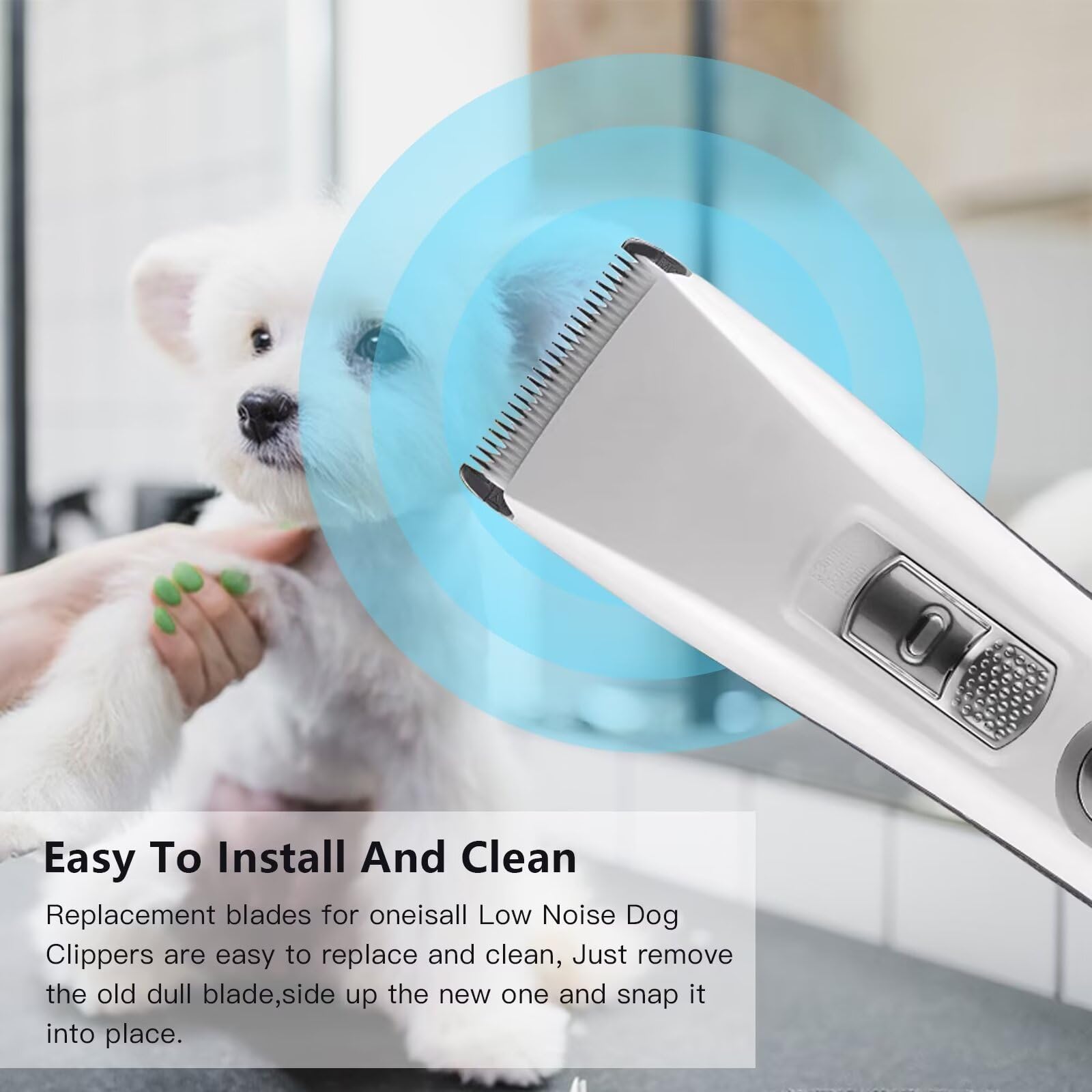 Replacement Blades 2 Pack for ONEISALL Dog Hair Vacuum and Dog Grooming Kit, Low Noise Pet Clipper Replacement Blade - by GRABOTE