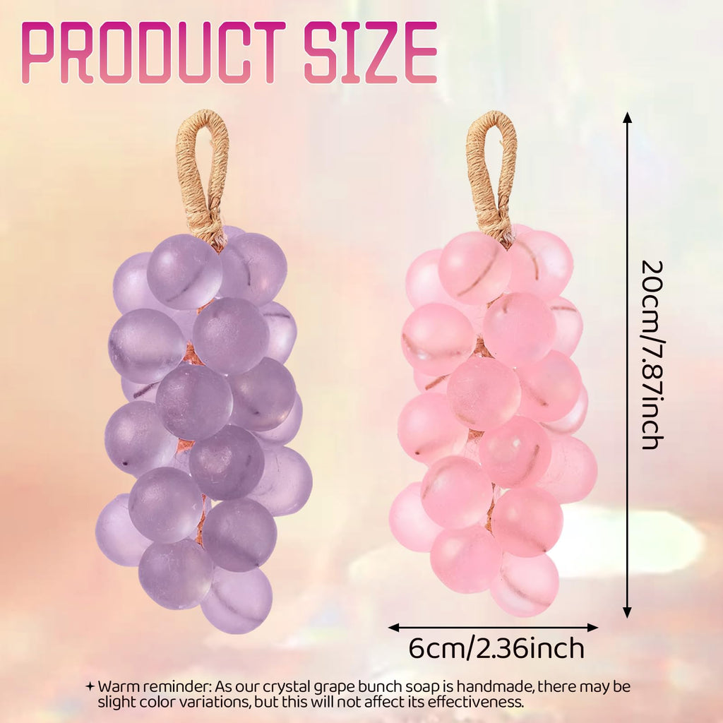 Grape Soap, Handmade Grapes Cluster Soaps,Grape Soap on a Rope, Decorative Soaps Bars,DIY Exquisite Home Decor and Gift Choice for Washing Hands and Fresh Air Men Women (1, Pink)