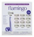 Flamingo Razors for Women, 1 Women's Razor Handle (Lilac), 13 Razor Five-Blade Refills, and 1 Shower Holder