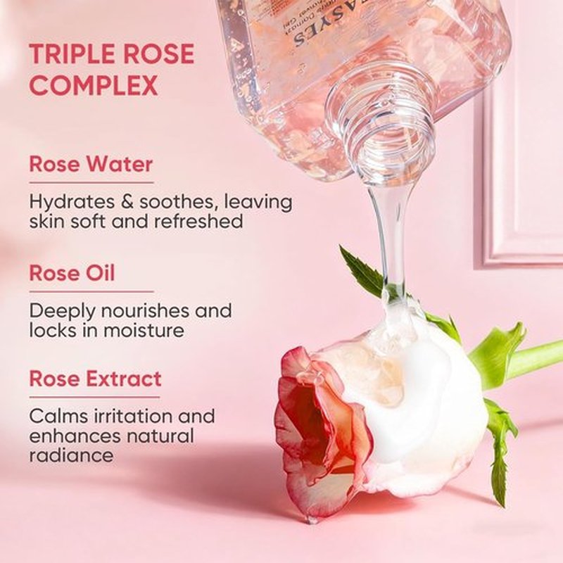 Rose Elixir Body Wash - Moisturizing Shower Gel with Triple Rose Formula | Gentle Foaming Cleanser, 7 oz