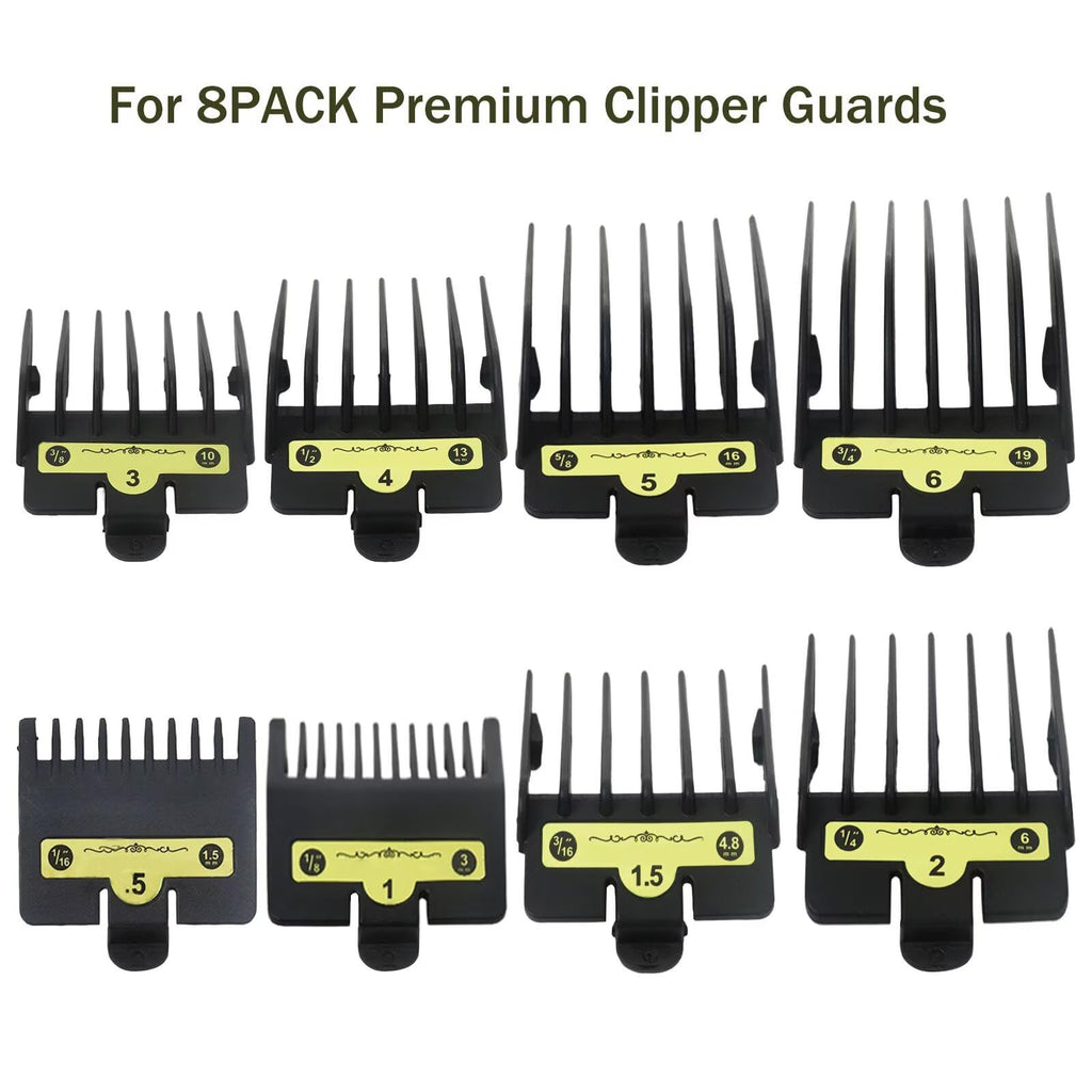 Zafina-UP 8pcs Clipper Guards for BaBylissPRO Barberology FX870, FX880, FX825, and FX673 Clippers, Trimmer Replacement Guards 8 Length (1/16, 1/8, 3/16, 1/4, 3/8, 1/2, 5/8, 3/4inch)