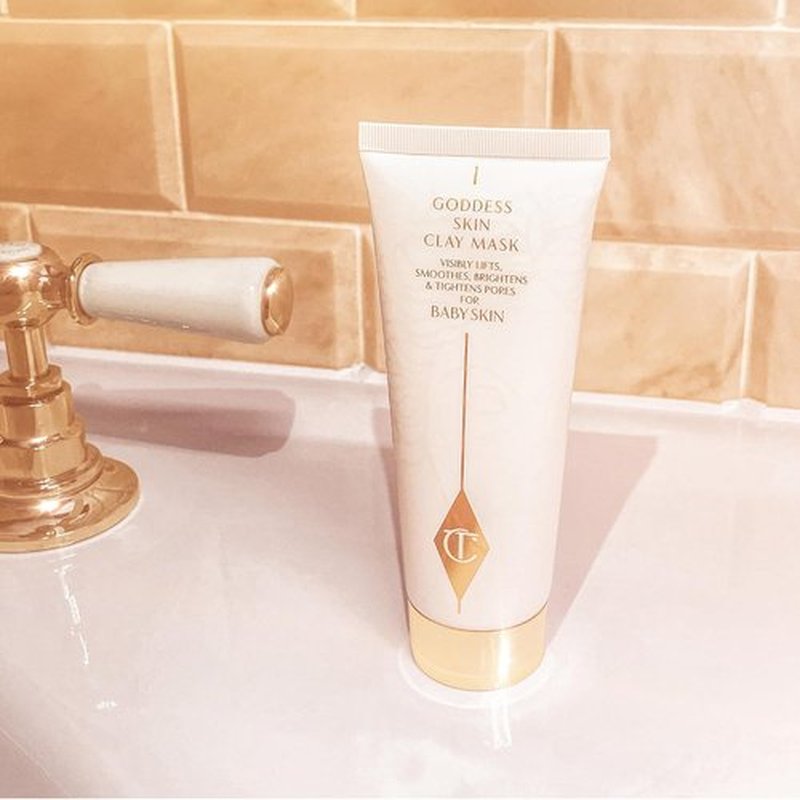 Charlotte Tilbury Goddess Skin Clay Mask - Hydrating Pore Tightening Face Mask with Vitamin C & Almond Oil | Luminous Glow