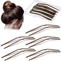MTLEE 24 Pcs U Shaped Hair Pins, Ballet Bobby Pins for Updo with Storage Box, Metal U Bun Hair Forks for Women Girls, Thick Thin Long Curly Hair(Brown, 2.5 Inch, 3 Inch)