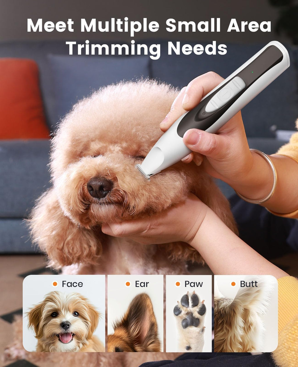 oneisall 2 in 1 Dog Nail Grinder & Paw Trimmer Kit, 2 LED Lights