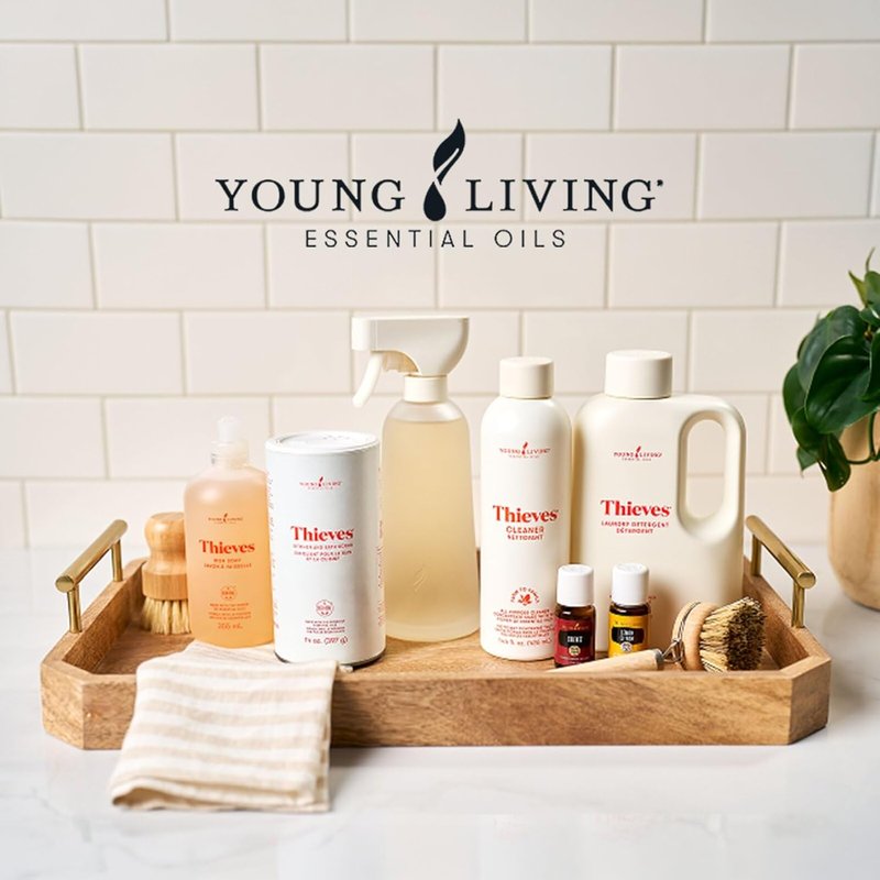 Young Living Thieves Laundry Detergent - Concentrated Plant-Based Formula with Enzymes, Fresh Citrus Scent, 32 fl oz