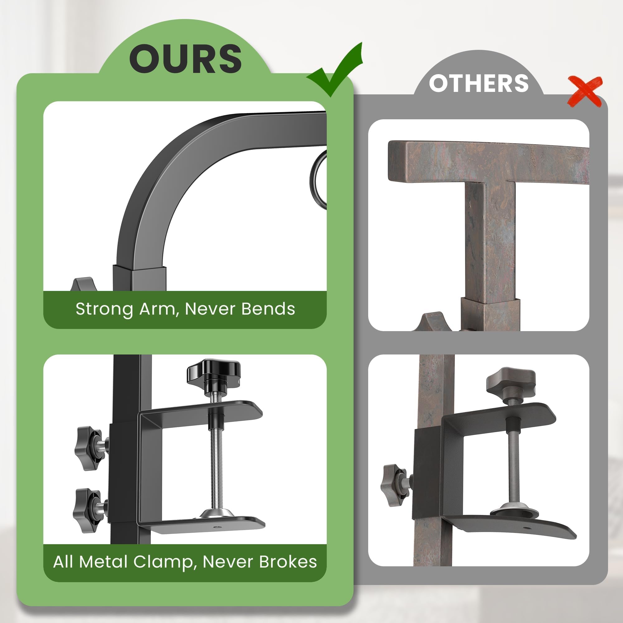 Adjustable Dog Grooming Arm with Clamps: 42" Height-Adjustable Pet Grooming Stand with Hammock and No-Sit Haunch Holders, Ideal for Home Grooming, Trimming, and Nail Clipping (Table Not Included)