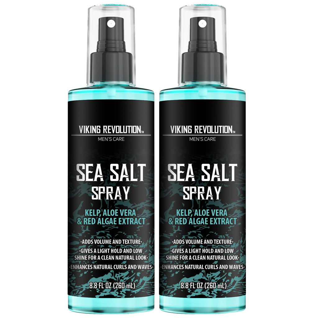Viking Revolution Sea Salt Spray for Men - Texturizing Hair Spray with Kelp & Aloe Vera - 2-Pack for Beachy Volume