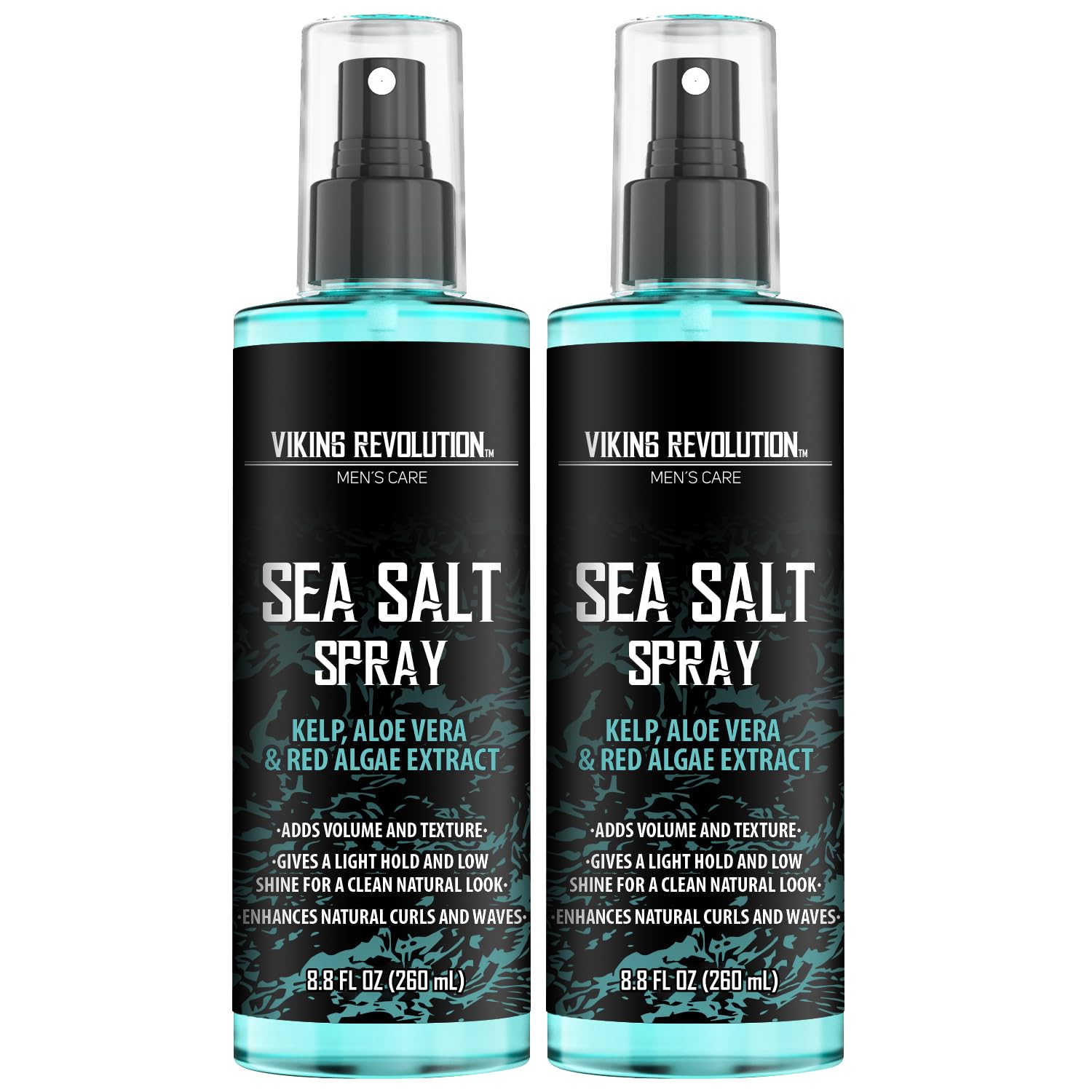 Viking Revolution Sea Salt Spray for Men - Texturizing Hair Spray with Kelp & Aloe Vera - 2-Pack for Beachy Volume