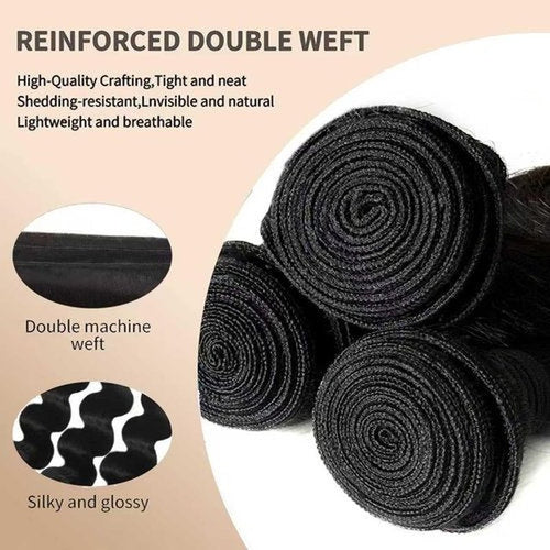 12A Unprocessed Brazilian Human Hair Body Wave human hair bundles 3 Bundles 18 20 22 Inch Natural Black soft Smooth Double Weft Quick Weft Extensions for Women
