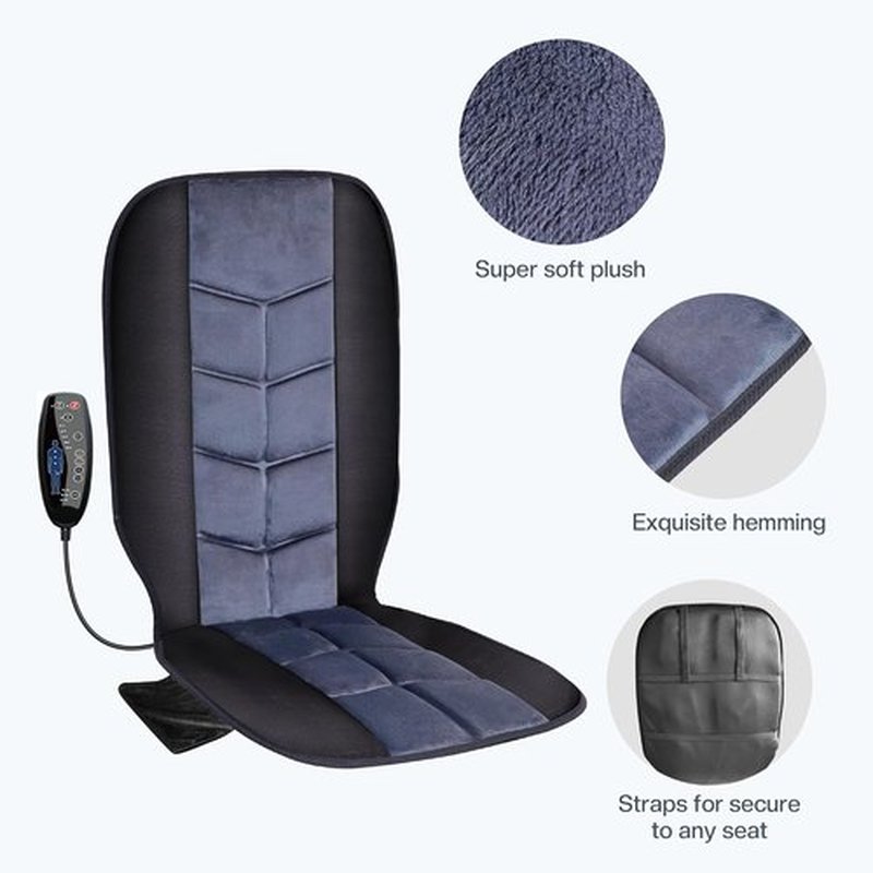 CILI Massage Chair Pad - Back Massager with Heat & 10 Vibration Motors | Ideal for Office & Home Use