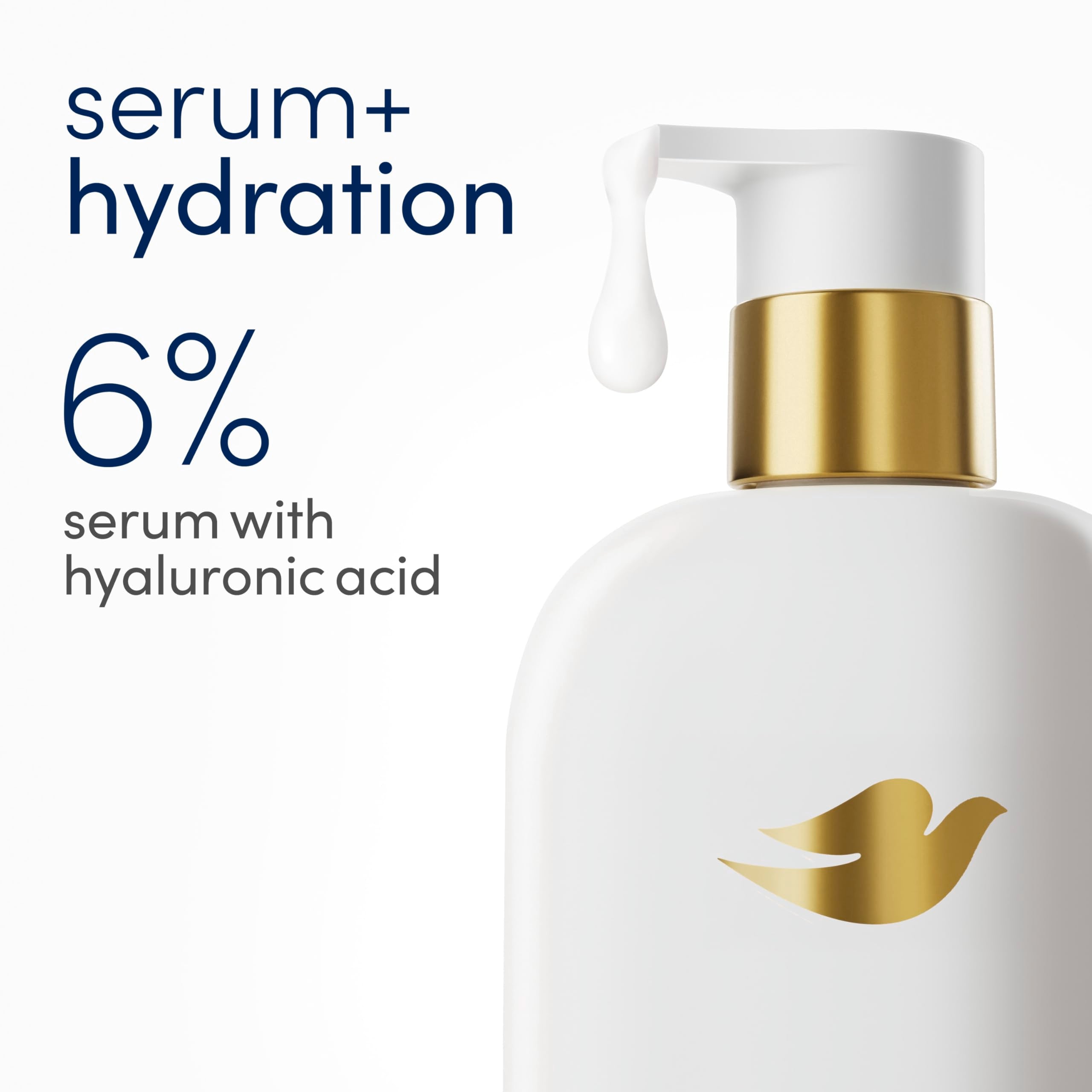 Dove Body Wash Hydration Boost Actively drenches dry skin 6% hydration serum with hyaluronic 18.5 oz