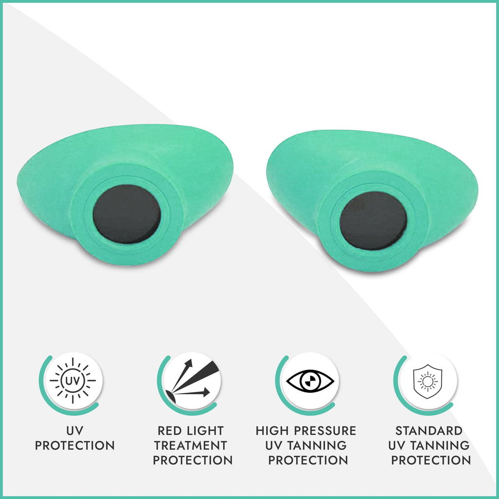 Super Sunnies Slim Flex Strapless UV Eye Protection, FDA Compliant, Individual Tanning Goggles Eyeshields (Teal)