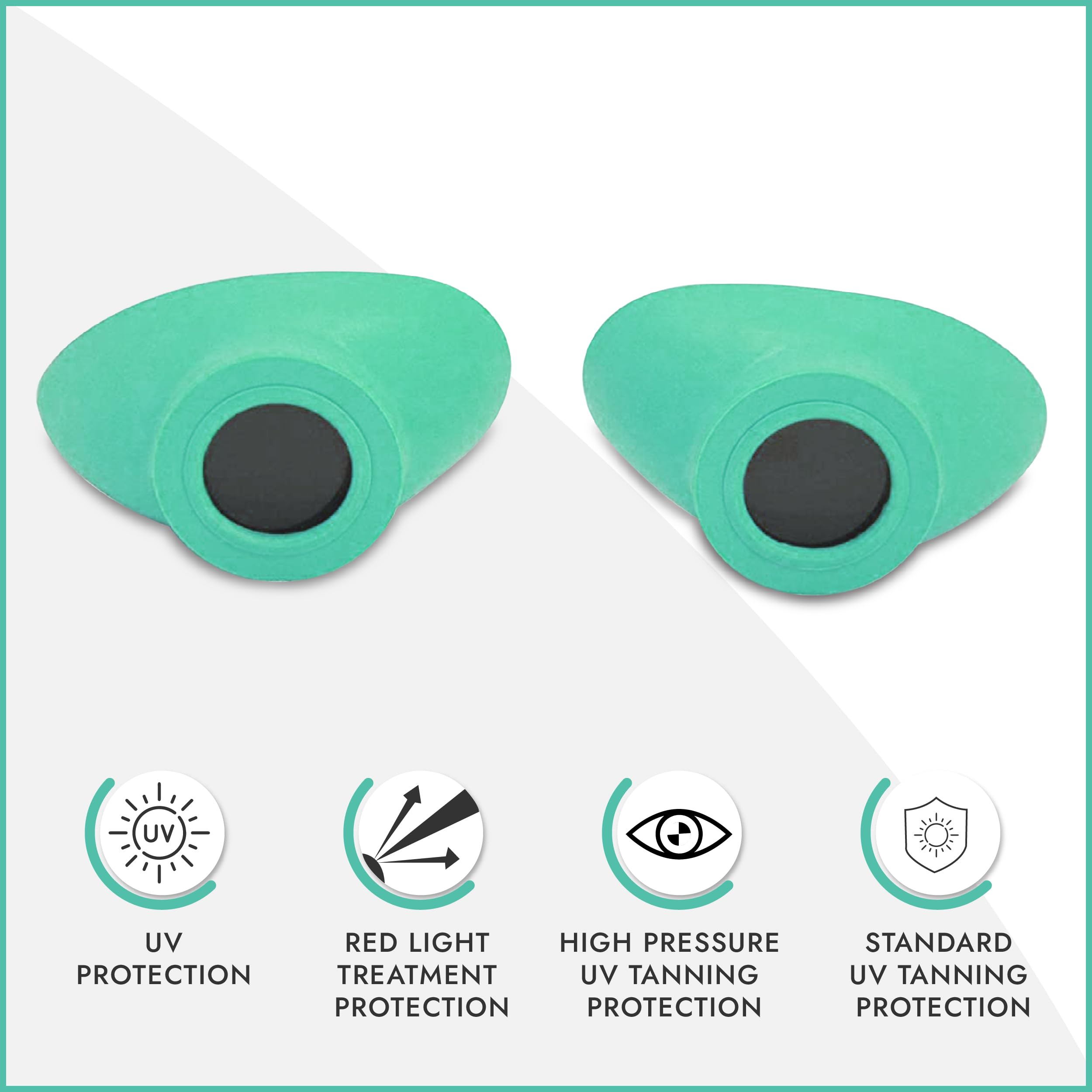Super Sunnies Slim Flex Strapless UV Eye Protection, FDA Compliant, Individual Tanning Goggles Eyeshields (Teal)